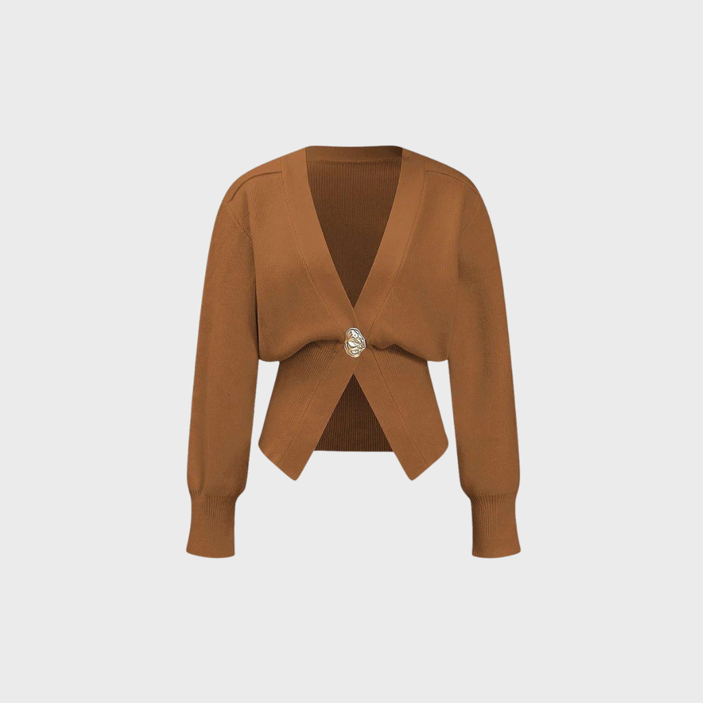 KURZER CARDIGAN MIT ZIERKNOPF