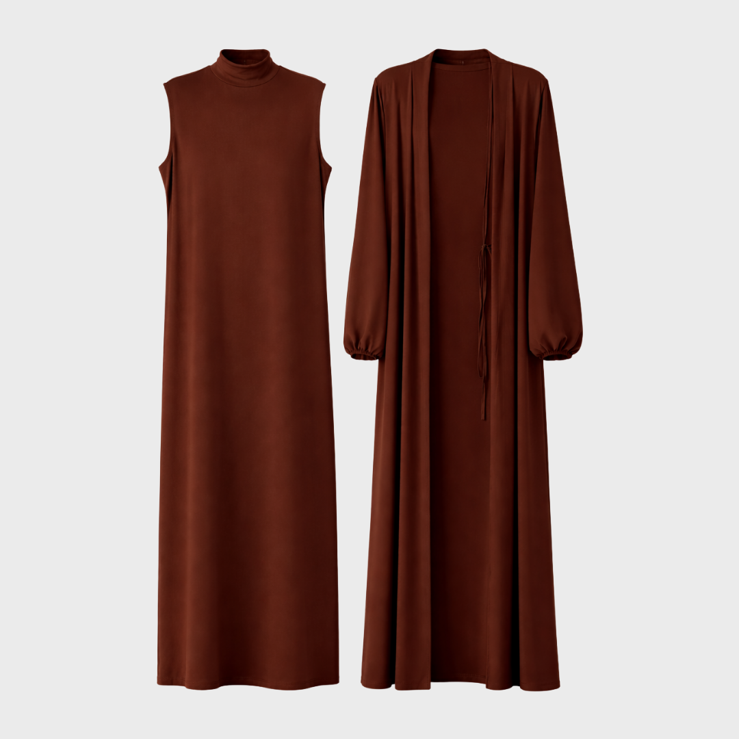 ABAYA MAXI-SET MIT BINDEGÜRTEL