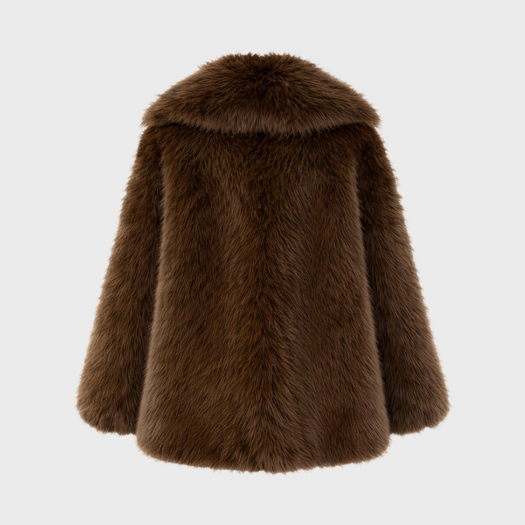 KUNSTFELLMANTEL MIT BREITEM KRAGEN