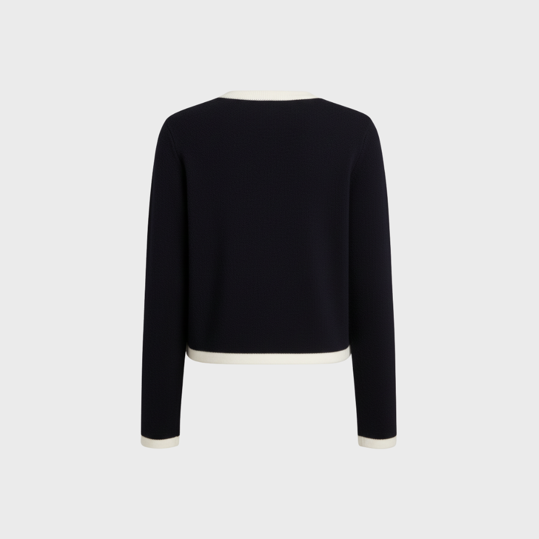 CARDIGAN MIT KONTRASTBESATZ