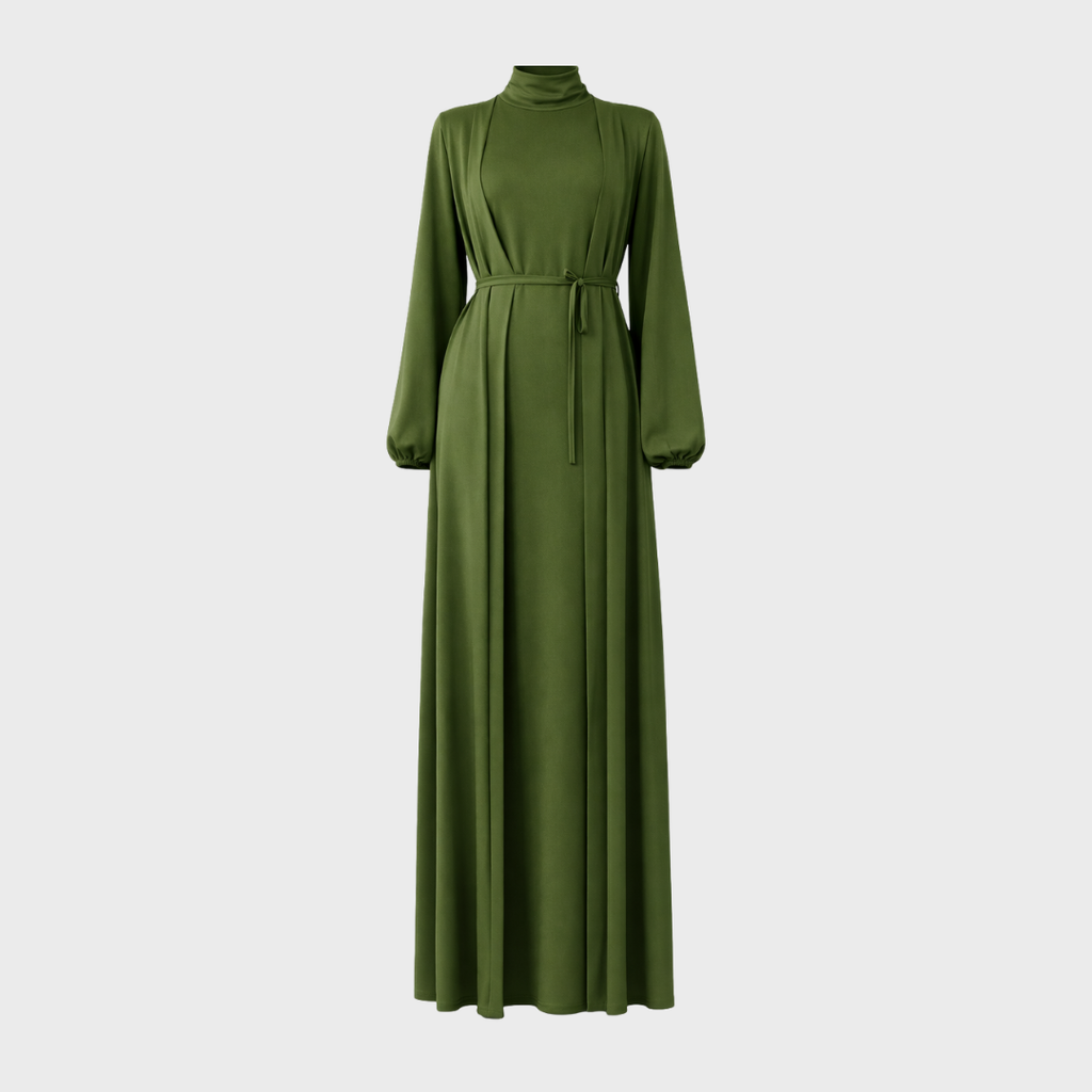 ABAYA MAXI-SET MIT BINDEGÜRTEL