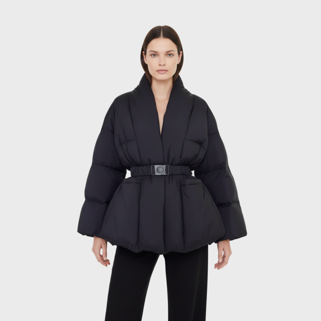 WATTIERTE JACKE MIT GÜRTEL