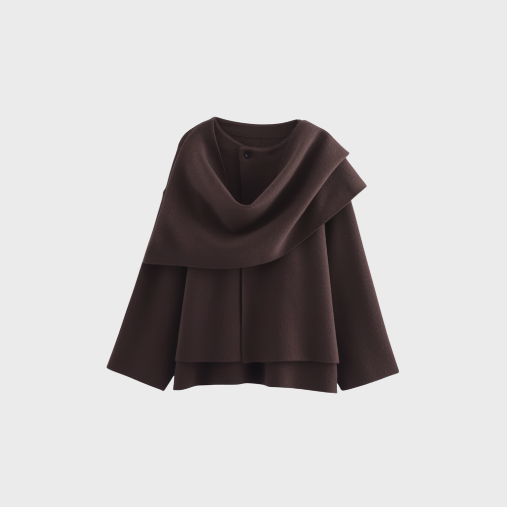 PONCHO MIT DRAPIERKRAGEN