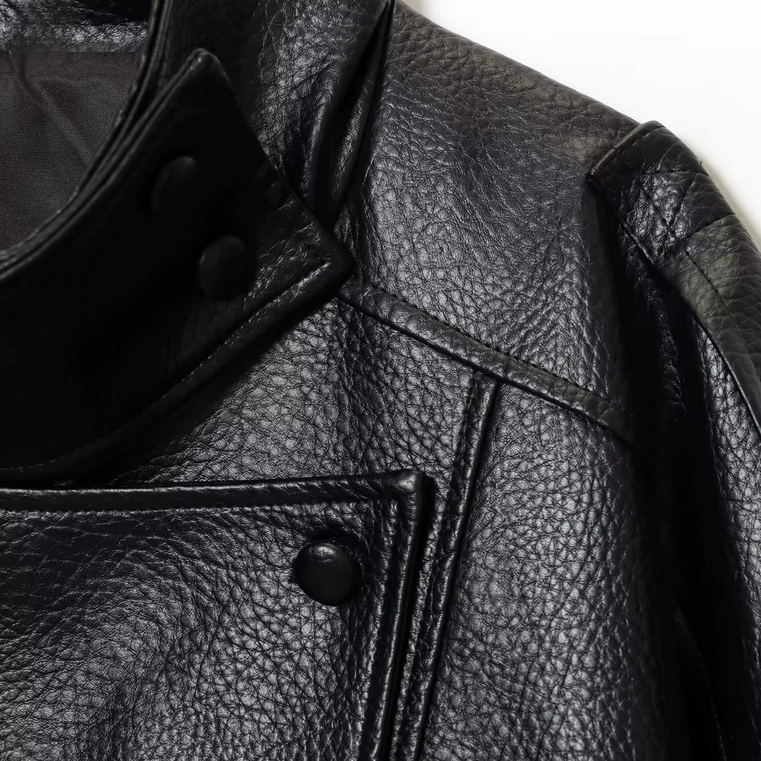 LEDERJACKE MIT HOHEM KRAGEN