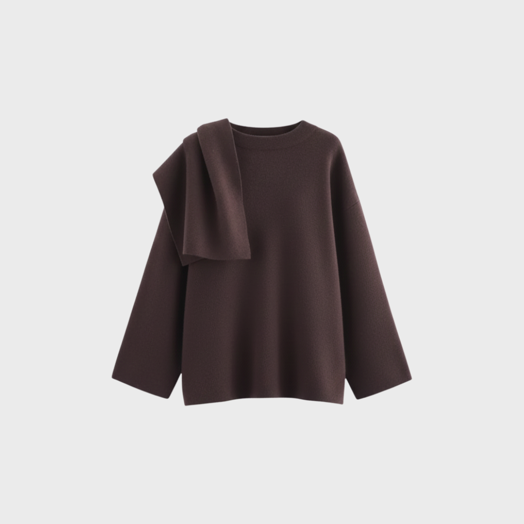 PONCHO MIT DRAPIERKRAGEN