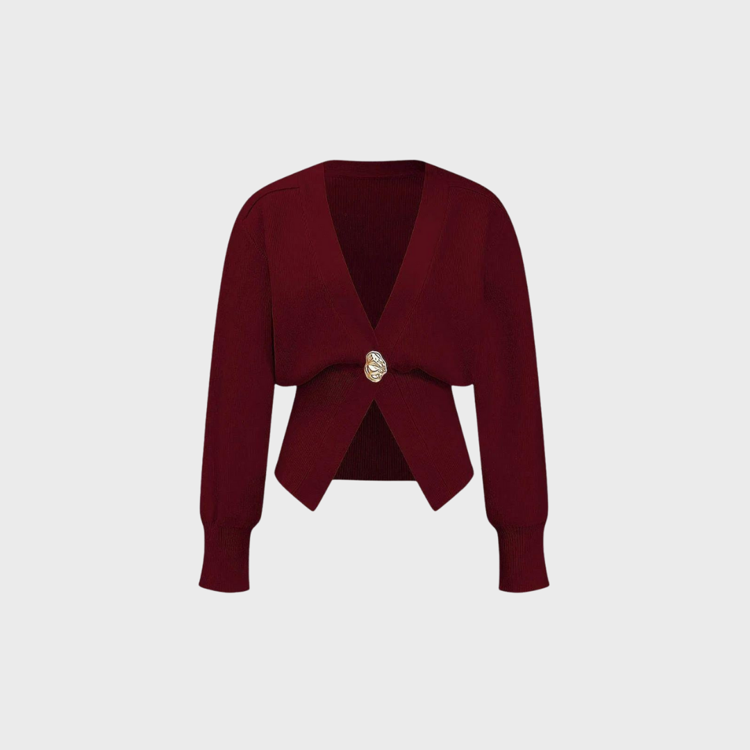 KURZER CARDIGAN MIT ZIERKNOPF