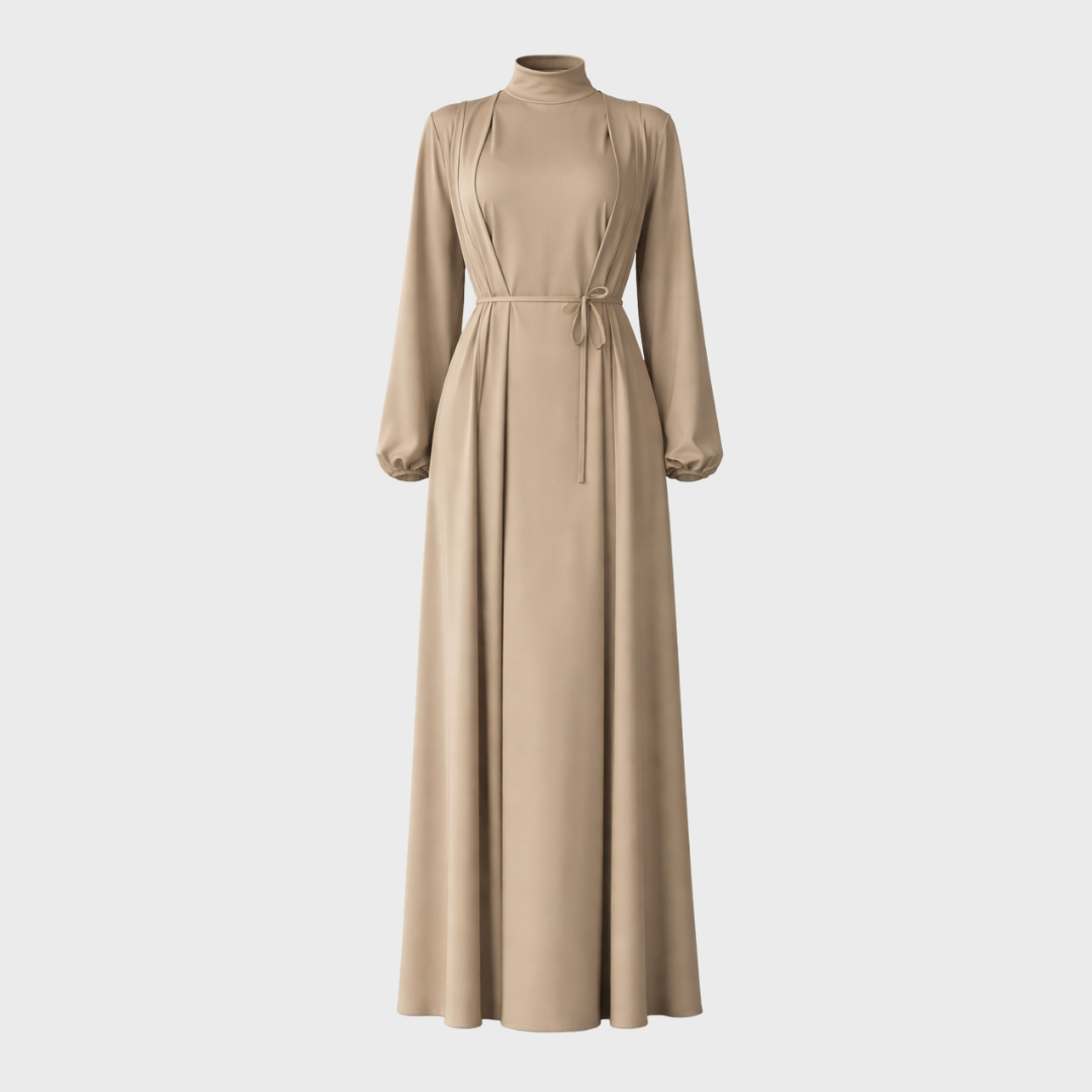 ABAYA MAXI-SET MIT BINDEGÜRTEL
