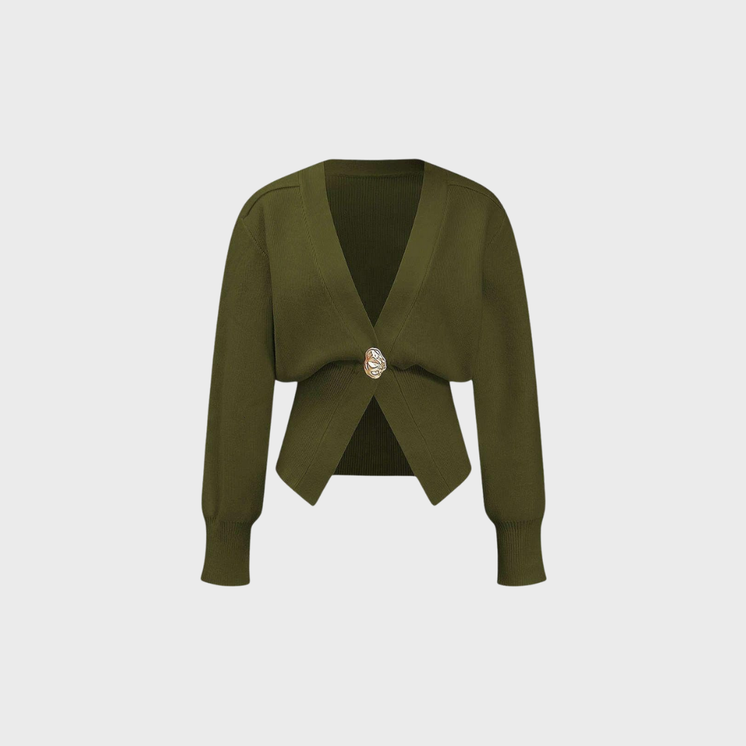 KURZER CARDIGAN MIT ZIERKNOPF