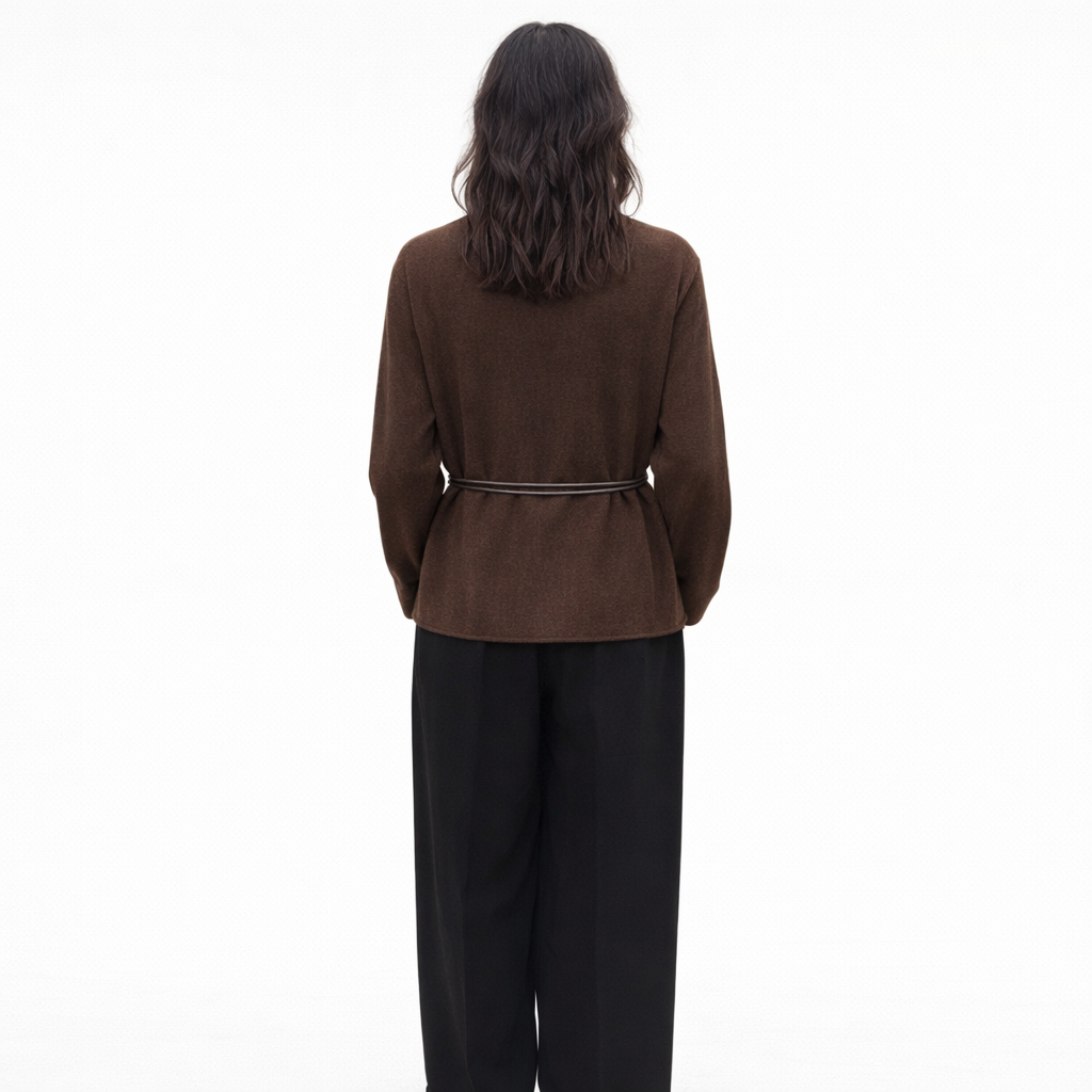 STRICKJACKE MIT BINDEGÜRTEL