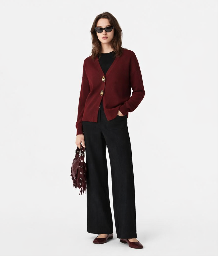 V-CARDIGAN MIT ZIERKNÖPFEN